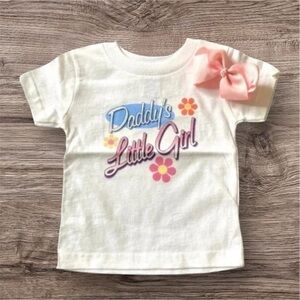 GIRLS NEW WHITE T-SHIRT TOP SHIRT TEE PINK BOW SUMMER GIFT TSHIRT TOPS SIZE 3 T